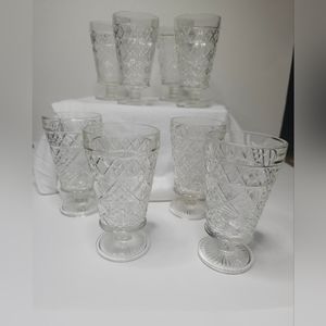 Set of 8 - Vintage Hazel Atlas Big Top "Peanut Butter" glasses
